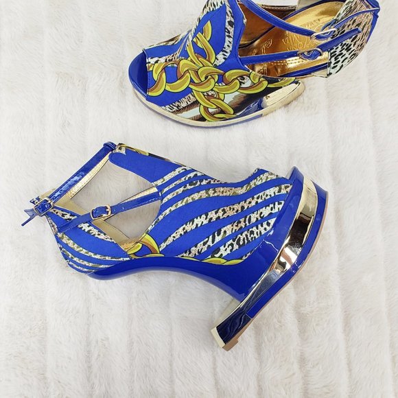 2 Pairs 6" Heel less wedge Shoes 1 Blue 1 Purple Size 6 Brand NEW - Picture 2 of 16